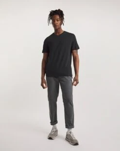 Black V-Neck T-shirt -Jacamo Shop y08oc543748w