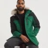 Green Colour Hooded Parka