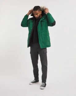 Green Colour Hooded Parka 7 Green Colour Hooded Parka -Jacamo Shop y08om561720w