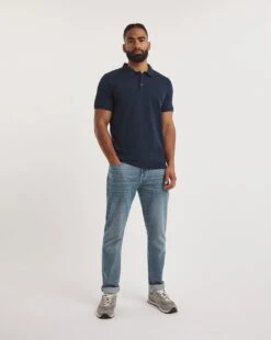 Navy Pique Polo Reg -Jacamo Shop y08ox213720w