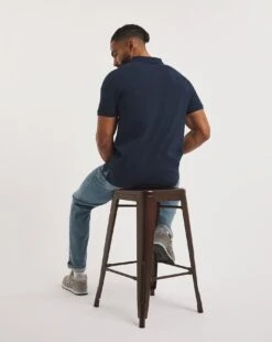 Navy Pique Polo Reg -Jacamo Shop y08ox213722w