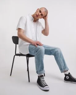 Short Sleeve Oxford Shirt Long -Jacamo Shop y08pn109731w