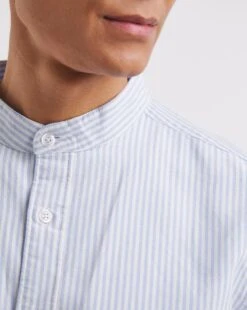 Short Sleeve Grandad Stripe Oxford Shirt -Jacamo Shop y08pn116736w