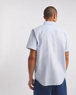 Short Sleeve Stripe Oxford Shirt -Jacamo Shop y08pn241737w