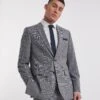 Luke Grey Check Suit Jacket
