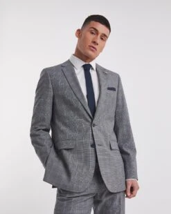 Luke Grey Check Suit Jacket