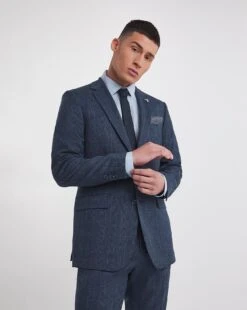 Jonny Navy Check Suit Jacket