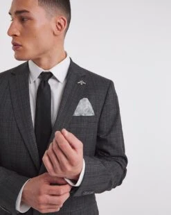 Michael Charcoal Check Suit Jacket Reg -Jacamo Shop y08pn738738w