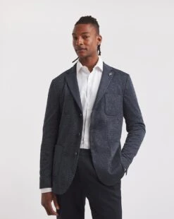 Finlay Check Knitted Suit Jacket Reg -Jacamo Shop y08pn761709w