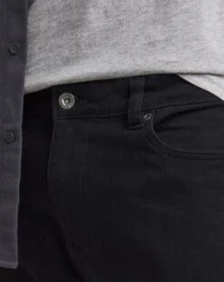 Black Straight Stretch Gaberdine Jeans -Jacamo Shop y08pn947735w