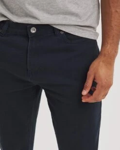 Navy Straight Stretch Gaberdine Jeans -Jacamo Shop y08pn951721w