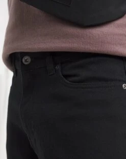 Black Loose Fit Stretch Gaberdine Jeans -Jacamo Shop y08pn953736w