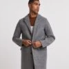 Grey Faux Wool Overcoat