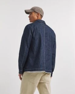 Navy Stripe Twill Shacket -Jacamo Shop y08rw535708w