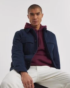 Navy Cotton Pocket Jacket -Jacamo Shop y08rw538740w