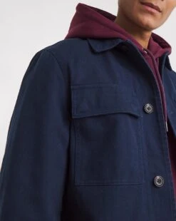 Navy Cotton Pocket Jacket -Jacamo Shop y08rw538742w