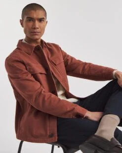 Red Cotton Pocket Jacket -Jacamo Shop y08rw541741w