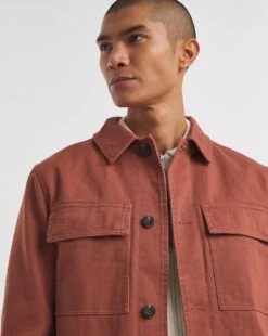 Red Cotton Pocket Jacket -Jacamo Shop y08rw541743w