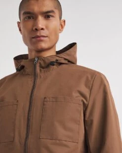 Brown Hooded Zip Up Jacket -Jacamo Shop y08rw560744w