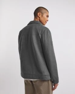 Grey Faux Suede Zip Jacket -Jacamo Shop y08rw578735w