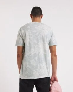 All Over Slub Print T-Shirt Long -Jacamo Shop y08to157761w