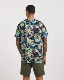 Floral All Over Print T-shirt Long -Jacamo Shop y08to255708w