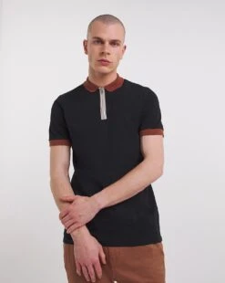 Zip Neck Pique Polo Long