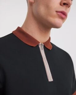 Zip Neck Pique Polo Long -Jacamo Shop y08to273733w