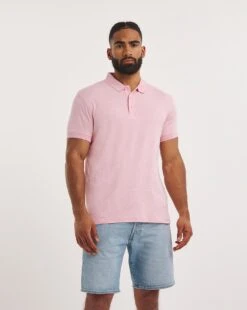Marled Jersey Polo Long
