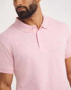 Marled Jersey Polo Long -Jacamo Shop y08to281752w