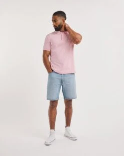 Marled Jersey Polo Long -Jacamo Shop y08to281753w