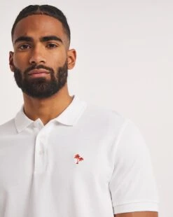 Palm Tree Embroidered Polo Long