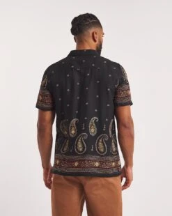 Short Sleeve Paisley Border Shirt -Jacamo Shop y08vm201728w