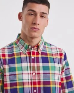 Long Sleeve Oxford Check Shirt -Jacamo Shop y08vm487735w
