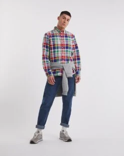 Long Sleeve Oxford Check Shirt -Jacamo Shop y08vm487736w