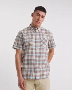 Short Sleeve Oxford Check Shirt -Jacamo Shop y08vm514735w