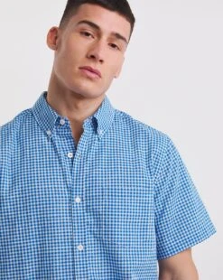 Short Sleeve Gingham Shirt -Jacamo Shop y08vm558737w