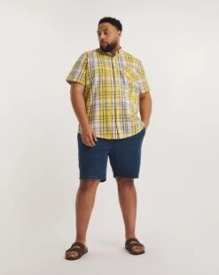 Short Sleeve Cotton Check Shirt -Jacamo Shop y08vm586741w