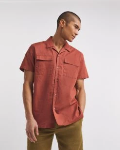 Short Sleeve Double Pocket Revere Shirt -Jacamo Shop y08vm620737w