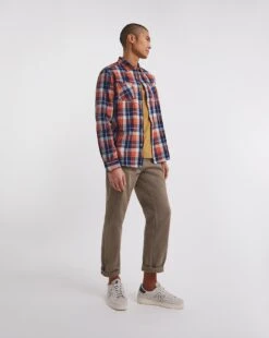 LS Indigo Check Shirt -Jacamo Shop y08vm651737w