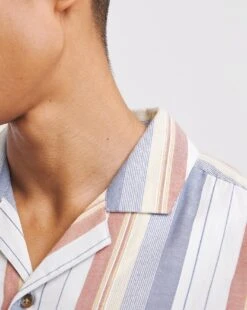 Short Sleeve Revere Collar Stripe Shirt -Jacamo Shop y08vm676737w