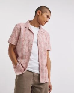 Short Sleeve Seersucker Check Shirt -Jacamo Shop y08vm702737w