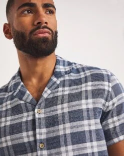 Short Sleeve Slub Check Shirt -Jacamo Shop y08vm716726w