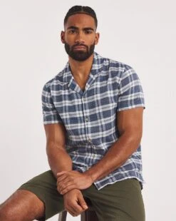 Short Sleeve Slub Check Shirt