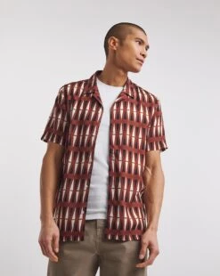 Short Sleeve Geo Revere Collar Shirt