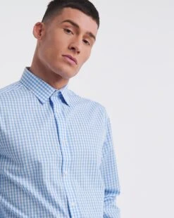 Jacamo Premium Formal Gingham Shirt -Jacamo Shop y08vm814721w
