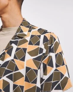 Short Sleeve Ecovero Geo Print Shirt -Jacamo Shop y08vm903737w