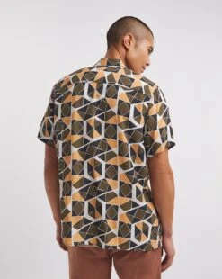 Short Sleeve Ecovero Geo Print Shirt -Jacamo Shop y08vm903738w