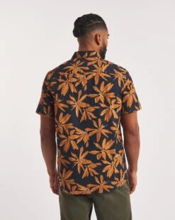 Short Sleeve Floral Print Cotton Shirt -Jacamo Shop y08vm907728w