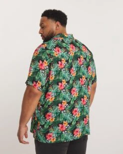 Short Sleeve Ecovero Tropical Shirt -Jacamo Shop y08vm908730w
